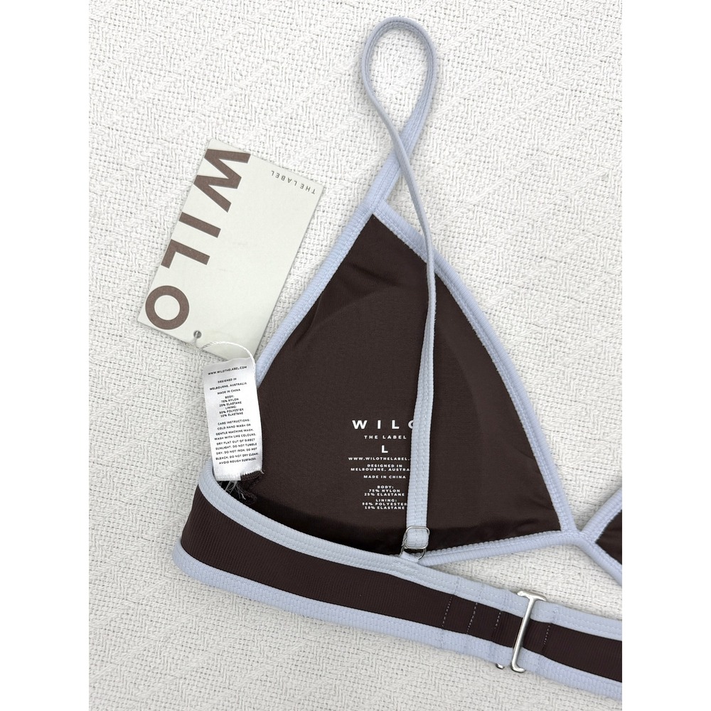 WILO The Label 3PC Contrast Bikini Set with Skirt Chocolate Brown Blue Large‎ - Picture 4 of 11